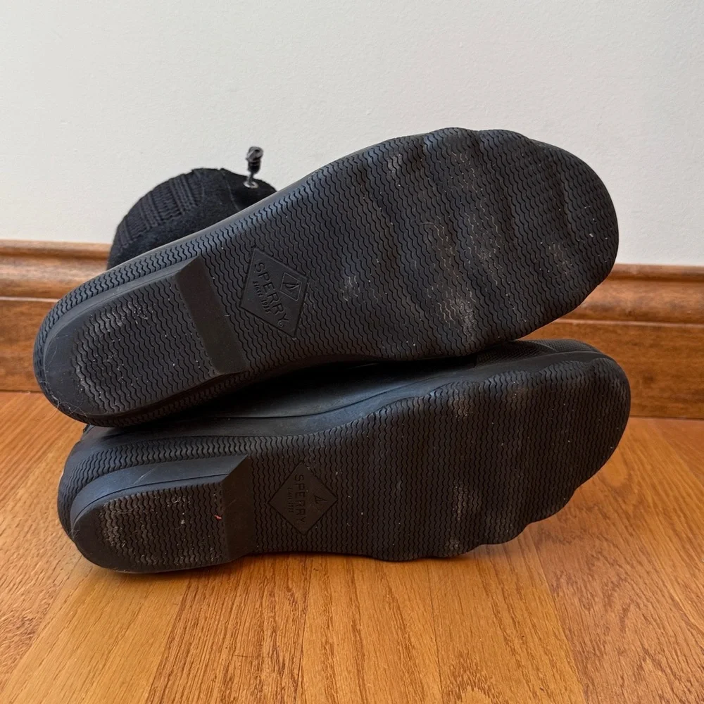 Sperry Syren Misty Black Duck Boot Side Zippers Size 9